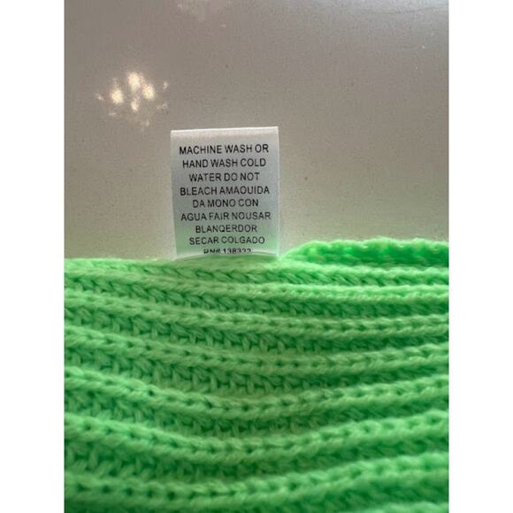 Women's BETTER BE Turtleneck Neon Green Knit Sweater S/M - Picture 6 of 8